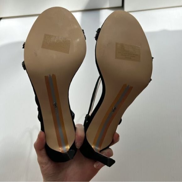 Sam Edelman Heels womens size 10 Black Crystal Daisie Ankle Strapped Sandals - Picture 10 of 13